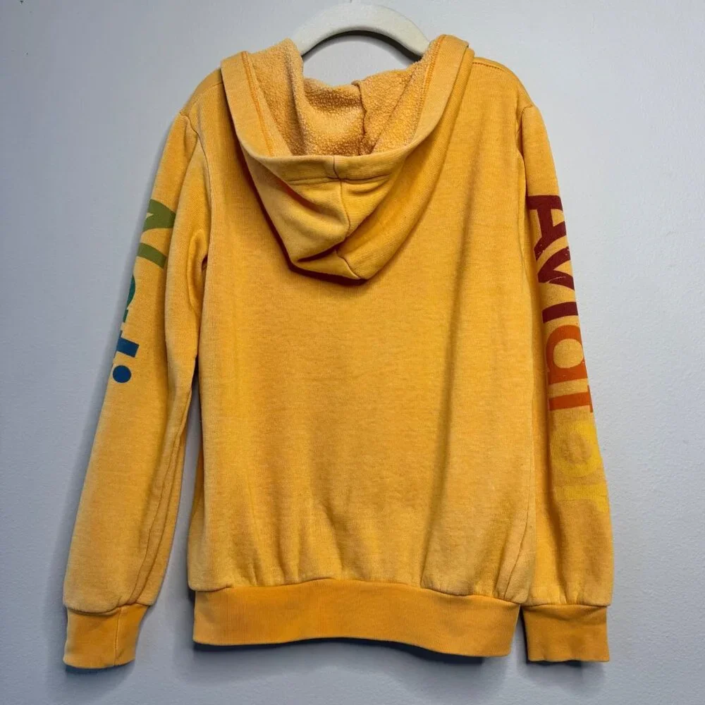 AVIATOR NATION Yellow Jacket Hoodie Kids 8 Full Zip Up Made In USA Cotton Blend - Picture 2 of 6